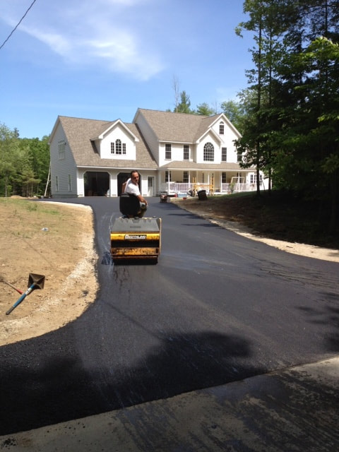 This is a picture of an asphalt driveway paving.